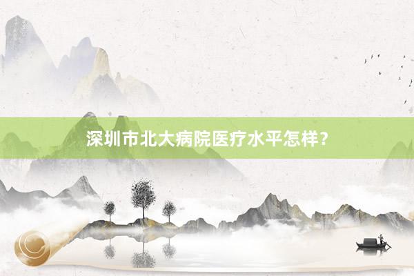 深圳市北大病院医疗水平怎样？